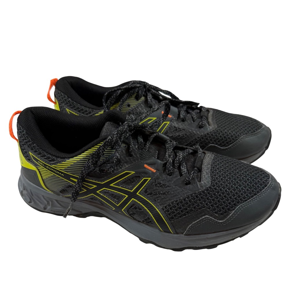 Asics Gel Sonoma 5 Trail Running Shoe Graphite Gray-Black-Yellow Mens 8